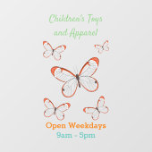 グラスウィング蝶の漫画イラストレーション ウィンドウサイン (シート)