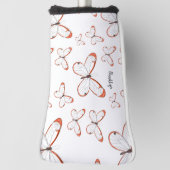 グラスウィング蝶の漫画イラストレーション ゴルフヘッドカバー (回転90)