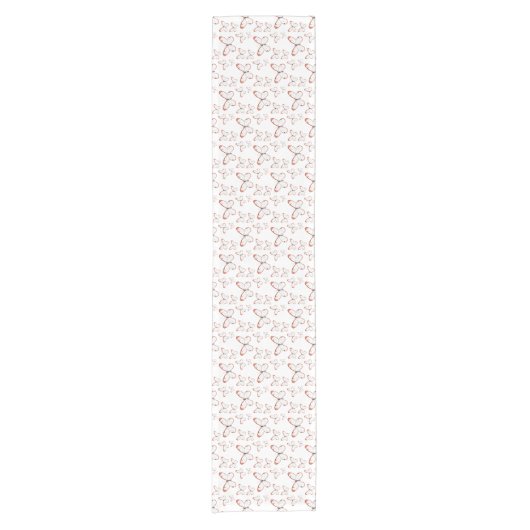 グラスウィング蝶の漫画イラストレーション ショートテーブルランナー (正面)