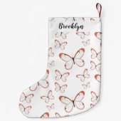 グラスウィング蝶の漫画イラストレーション スモールクリスマスストッキング (裏面)