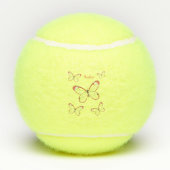 グラスウィング蝶の漫画イラストレーション テニスボール (裏面)