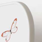 グラスウィング蝶の漫画イラストレーション ピックルボールラケット (左詳細)