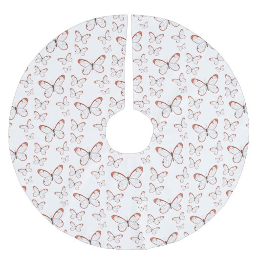 グラスウィング蝶の漫画イラストレーション ブラッシュドポリエステルツリースカート (正面)