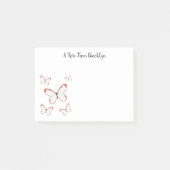 グラスウィング蝶の漫画イラストレーション ポストイット (正面)