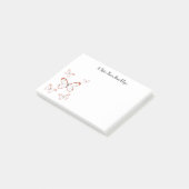 グラスウィング蝶の漫画イラストレーション ポストイット (アングル)