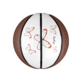 グラスウィング蝶の漫画イラストレーション ミニバスケットボール (縦)