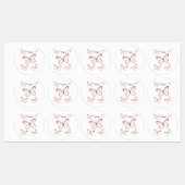 グラスウィング蝶の漫画イラストレーション ラベル (シート)