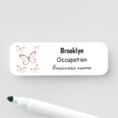 グラスウィング蝶の漫画イラストレーション 名札 (インサイチュ)