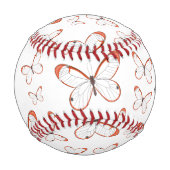 グラスウィング蝶の漫画イラストレーション 野球ボール (裏面)