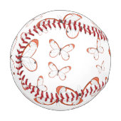 グラスウィング蝶の漫画イラストレーション 野球ボール (正面左)