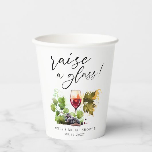 グラスエレガントウォーターでワインのテイスティングを上げる 紙コップ (正面)