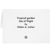 グラスカードの下の熱帯庭園 (裏面横)