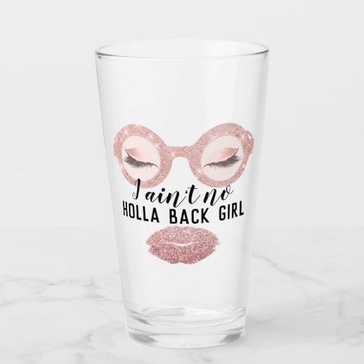 グラスガーリーユニークおもしろいバラまつ毛メイク タンブラーグラス (正面)