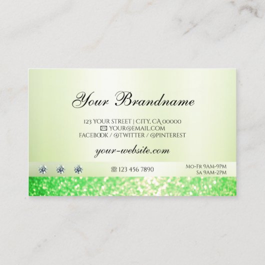 グラスグエレガントリーきらめくングリッターとダイヤモンド 名刺 (裏面)