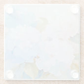 グラスコアスター、アジサイ（水彩色） ガラスコースター (裏面)