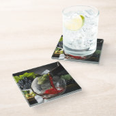 グラスコアスター – ブドウ&ワイン ガラスコースター (アングル)