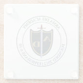 グラスコースターとアルマデイロゴ ガラスコースター (裏面)