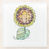 グラスコースター – ひまわり ガラスコースター (正面)