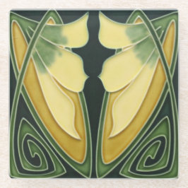 グラスコースター – アールヌーボーフローラ ガラスコースター