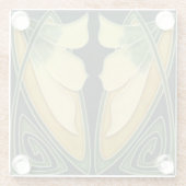 グラスコースター – アールヌーボーフローラ ガラスコースター (裏面)