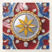 グラスコースター(コロンビア色) ガラスコースター (正面)