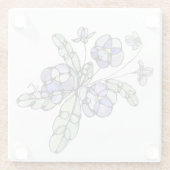 グラスコースター – ラベンダーブルーパンジー ガラスコースター (裏面)