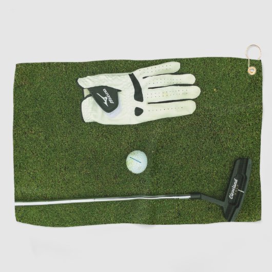 グラスゴルフグローブとボールのグラスゴルフタオル ゴルフタオル (横)