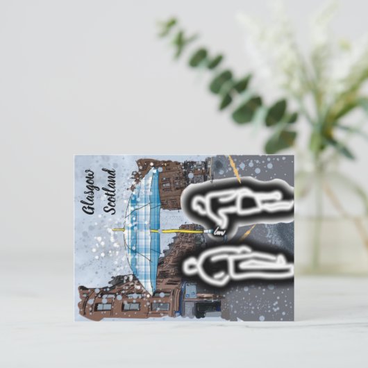 グラスゴーのスコットランドの雨はがき ポストカード (スタンド正面)