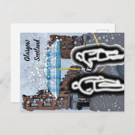グラスゴーのスコットランドの雨はがき ポストカード (正面/裏面)