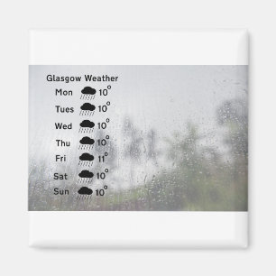 グラスゴーの天気予報 – 雨 マグネット