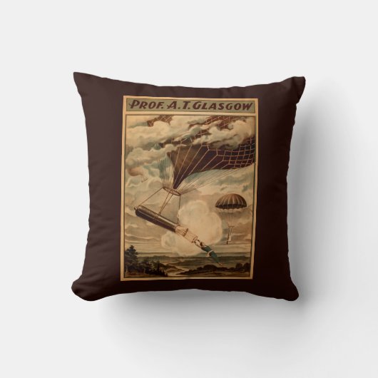 グラスゴーの熱気の気球のサーカスの劇場ポスター クッション (正面)