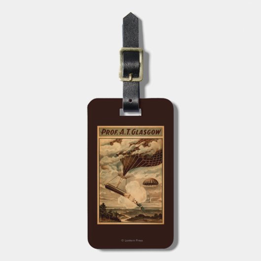 グラスゴーの熱気の気球のサーカスの劇場ポスター ラゲッジタグ (正面縦)