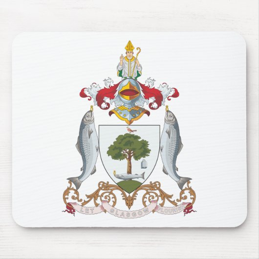 グラスゴーの紋章付き外衣 マウスパッド (正面)