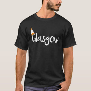 グラスゴースコットランドオレンジトラフィックコーンハット Tシャツ