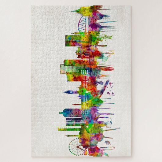 グラスゴースコットランドスカイライン ジグソーパズル (縦)