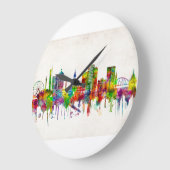 グラスゴースコットランドスカイライン ラージ壁時計 (傾斜)