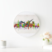 グラスゴースコットランドスカイライン ラージ壁時計 (ホーム)