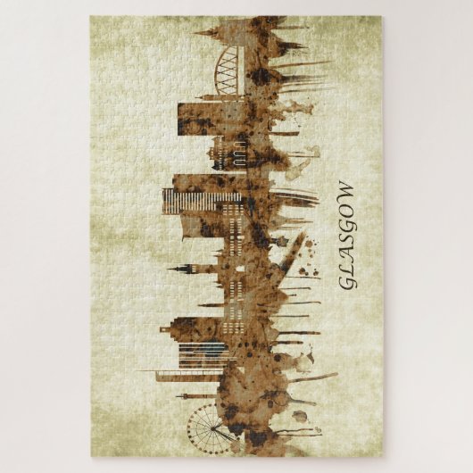 グラスゴースコットランド市の町並み ジグソーパズル (縦)