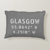 グラスゴースコットランド緯度と経度 アクセントクッション (裏面)