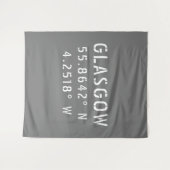 グラスゴースコットランド緯度と経度 タペストリー (正面(横))