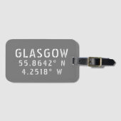 グラスゴースコットランド緯度と経度 ラゲッジタグ (正面横)