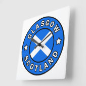 グラスゴースコットランド スクエア壁時計 (傾斜)