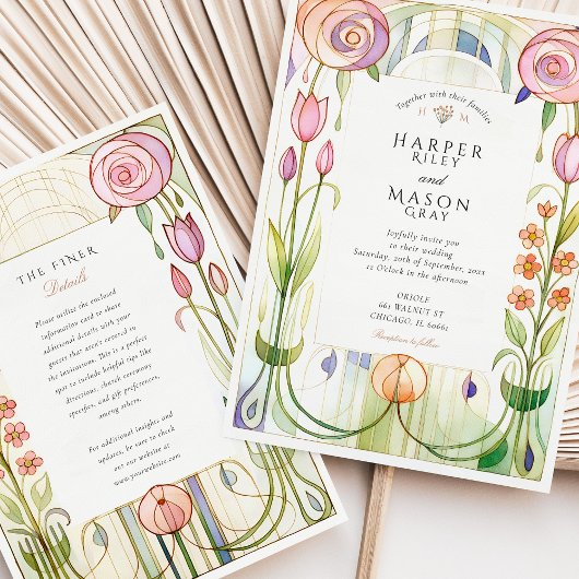 グラスゴースタイルウォーター結婚カラー 招待状