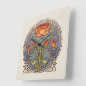 グラスゴーバラ スクエア壁時計 (傾斜)