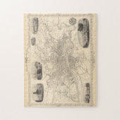 グラスゴーヴィンテージの地図（1851年） ジグソーパズル (縦)