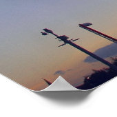 グラスゴー上空の日没時フィンニーストンクレーン ポスター (角)