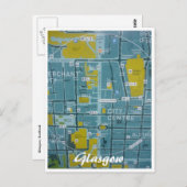 グラスゴー市地図 ポストカード (正面/裏面)