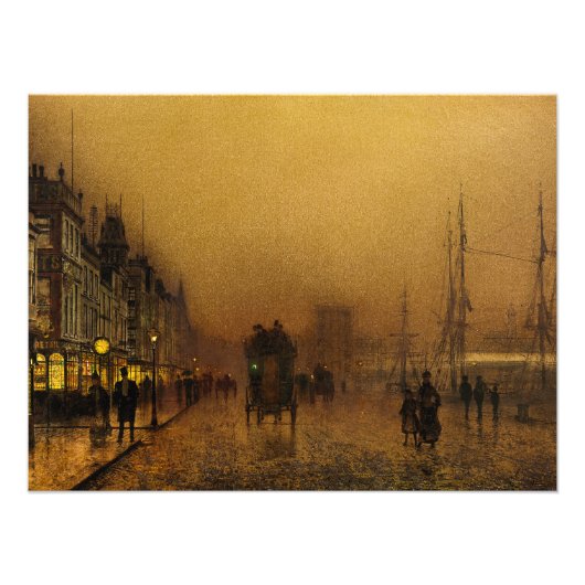 グラスゴー波止場、1880年John Atkinson Grimshaw著 フォトプリント (正面)