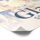 グラスゴー絵を描スコットランドウォーター ポスター (角)