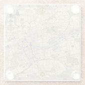 グラスゴー、イギリスの地図 ガラスコースター (裏面)